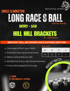 Vancouver Island Pool Tournament Straight Up races Flyer